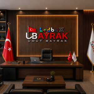 Makam Bayrağı logolu Gold Direkli