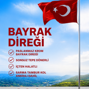 15 Metre İçten Halatlı Bayrak Direği